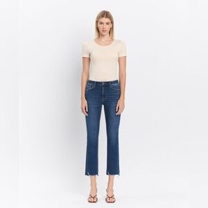 Flying Monkey High Rise Crop Slim Straight Jeans